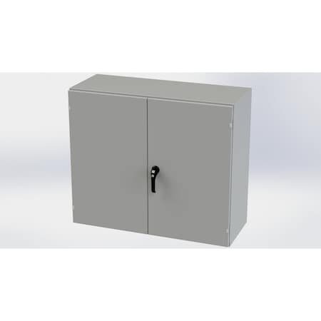 Saginaw Control & Engineering 3 Point Latch with Padlock Handle Electrical Enclosures, 36 in H, 16 in D, 42 in W, NEMA 3R, 12, 13 SCE-364216WFLP